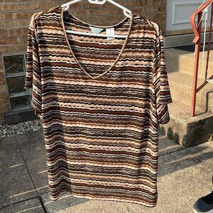 Laura Ashley Women's Brown Top, Size 2X